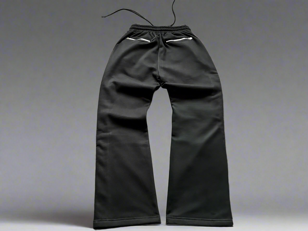 MOIFOREVA BLACK STAR-STUDDED TRACK PANTS