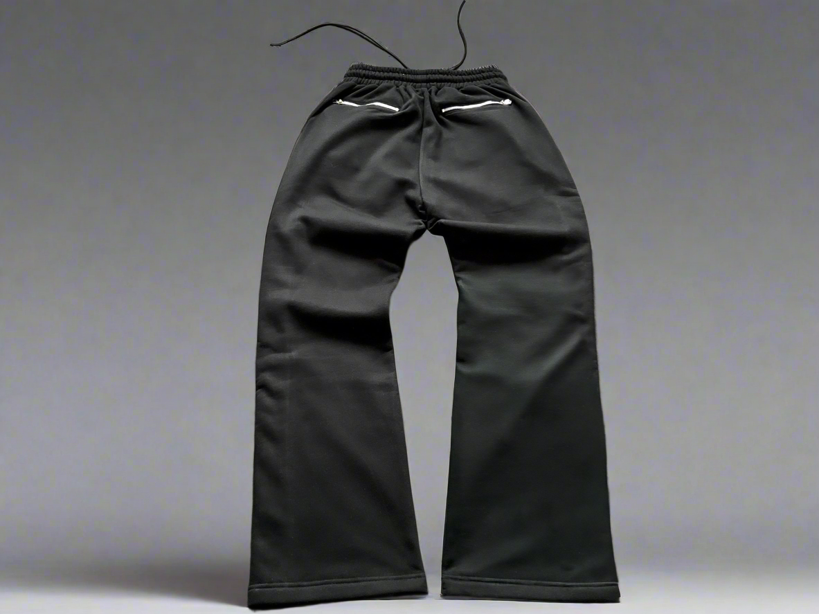 MOIFOREVA BLACK STAR-STUDDED TRACK PANTS